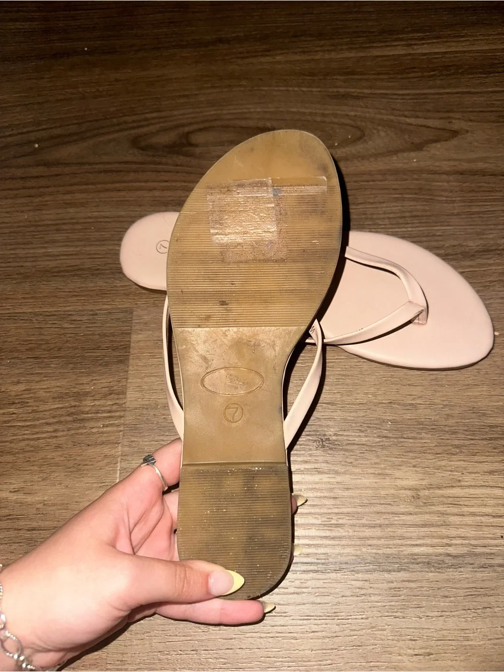 Jessica Women's cream blush Minimalist Flip Flop Sandals